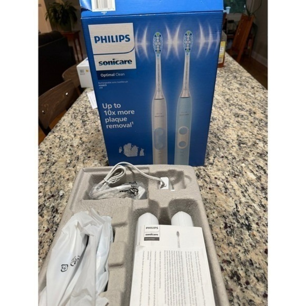 Philips‎ Sonicare Toothbrush Set HX6829/77 Optimal Clean 2-Pack New Open Box